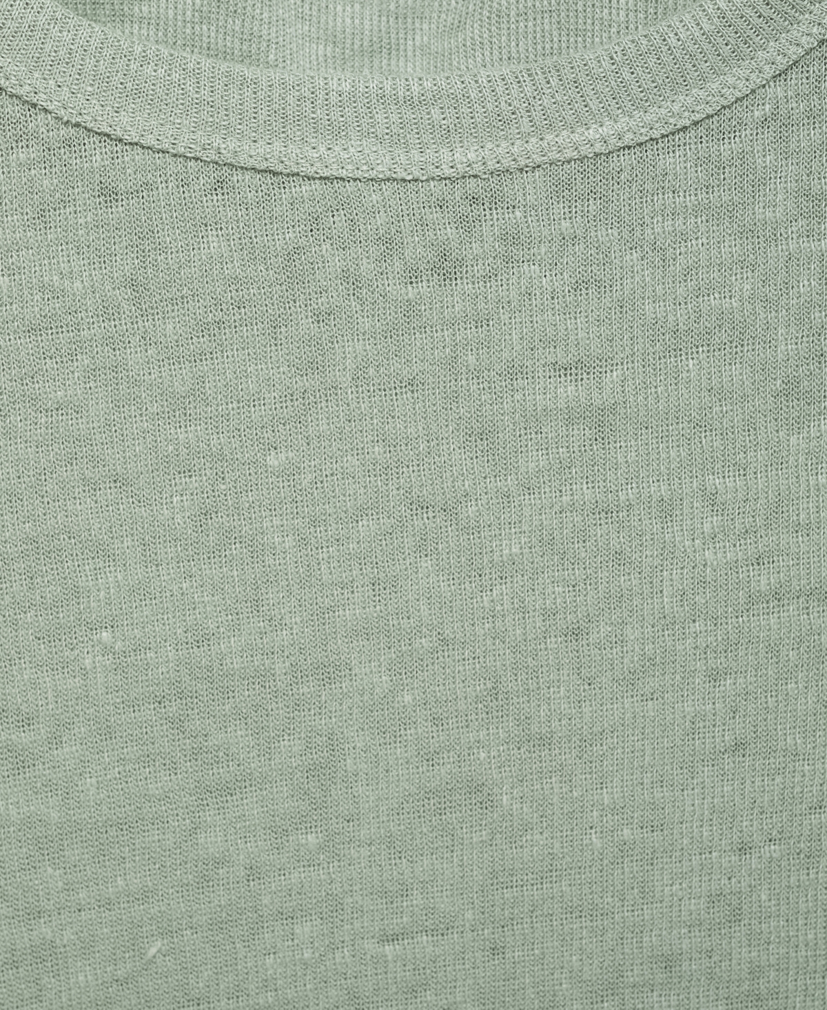 Mango Linen T-shirt In Green