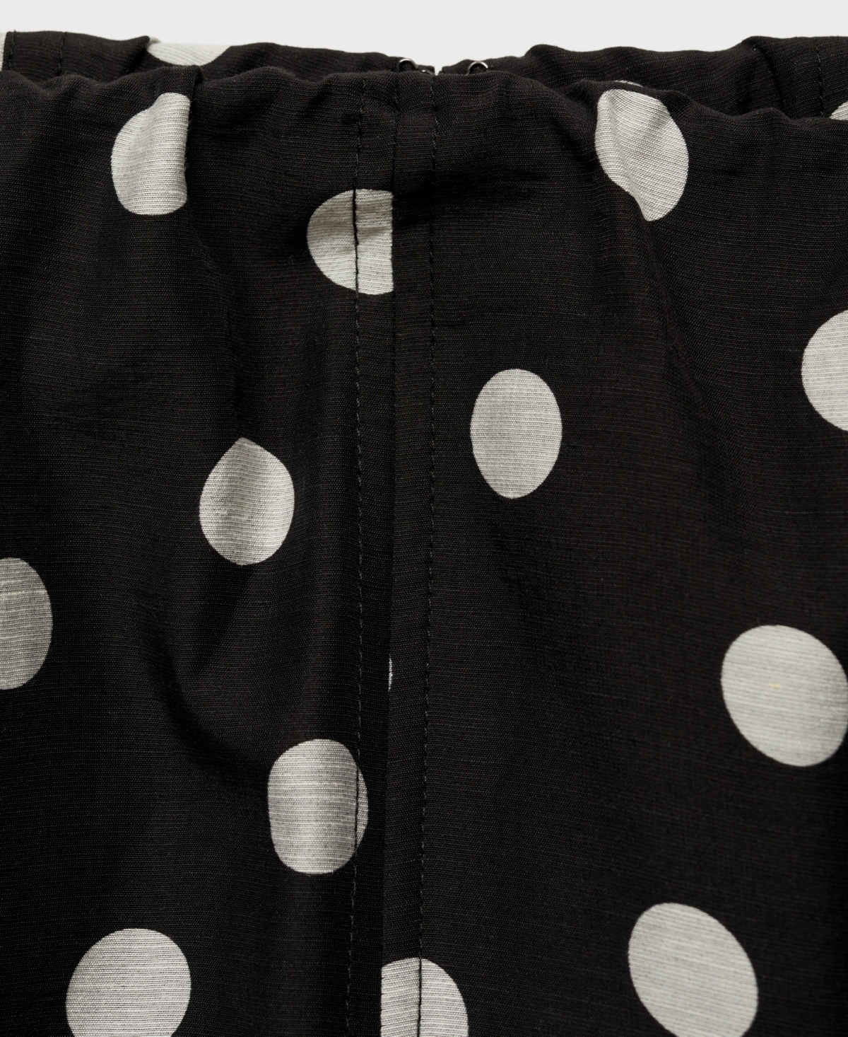 Mango Strapless Polka Dot Dress Black In Black