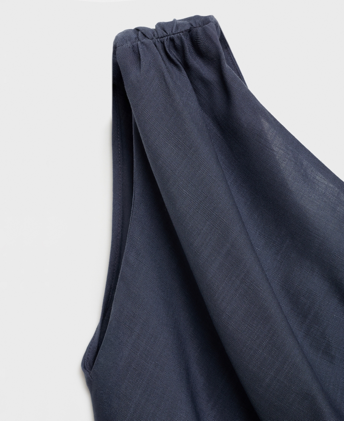 Shop Mango Women's Gathered Details Asymmetrical Dress In Indigo Blue
