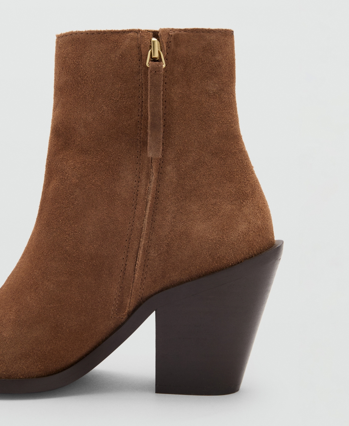 Shop Mango Women's Heel Suede Ankle Boots In Brown