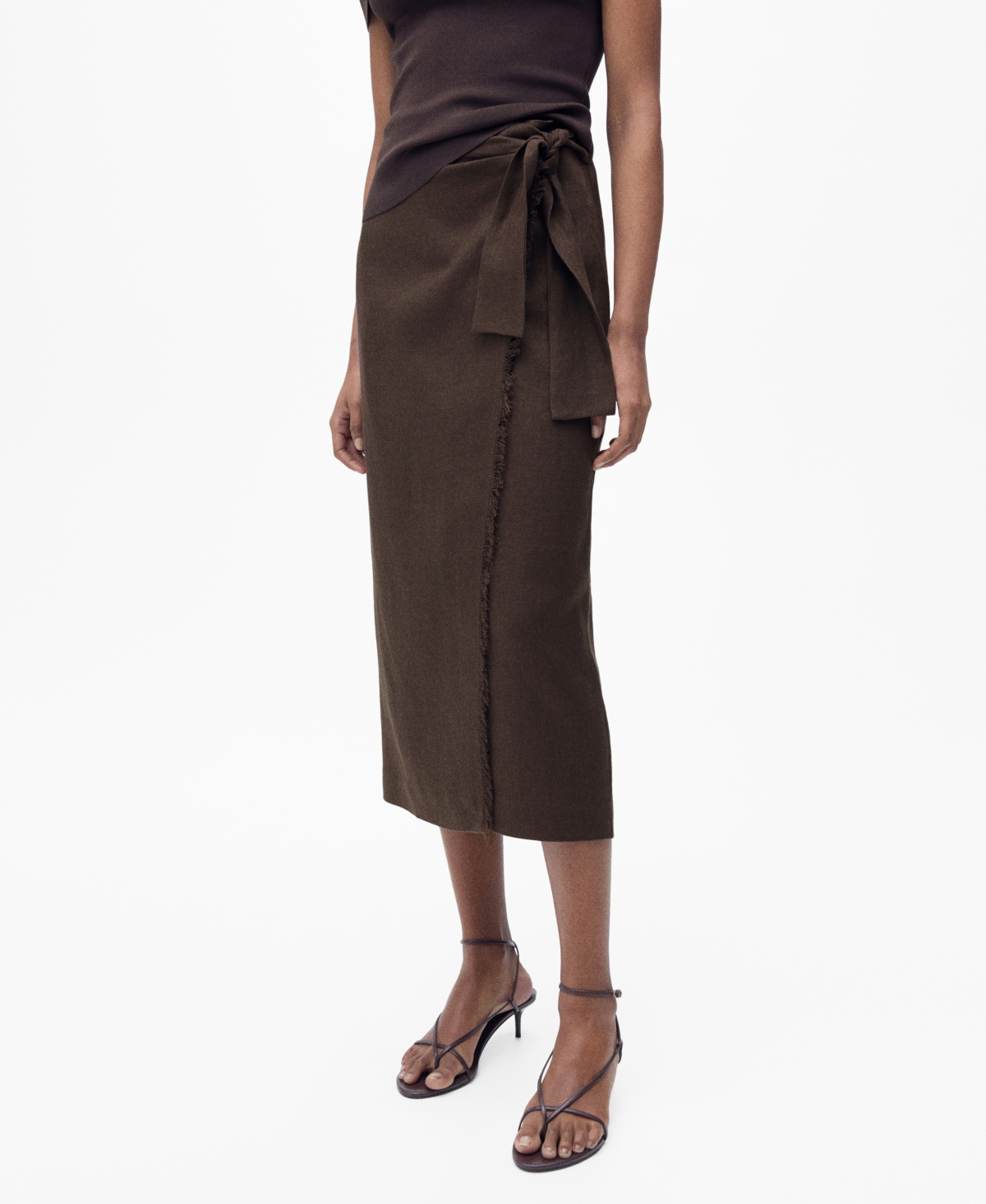 Mango Women's Linen Sarong Skirt