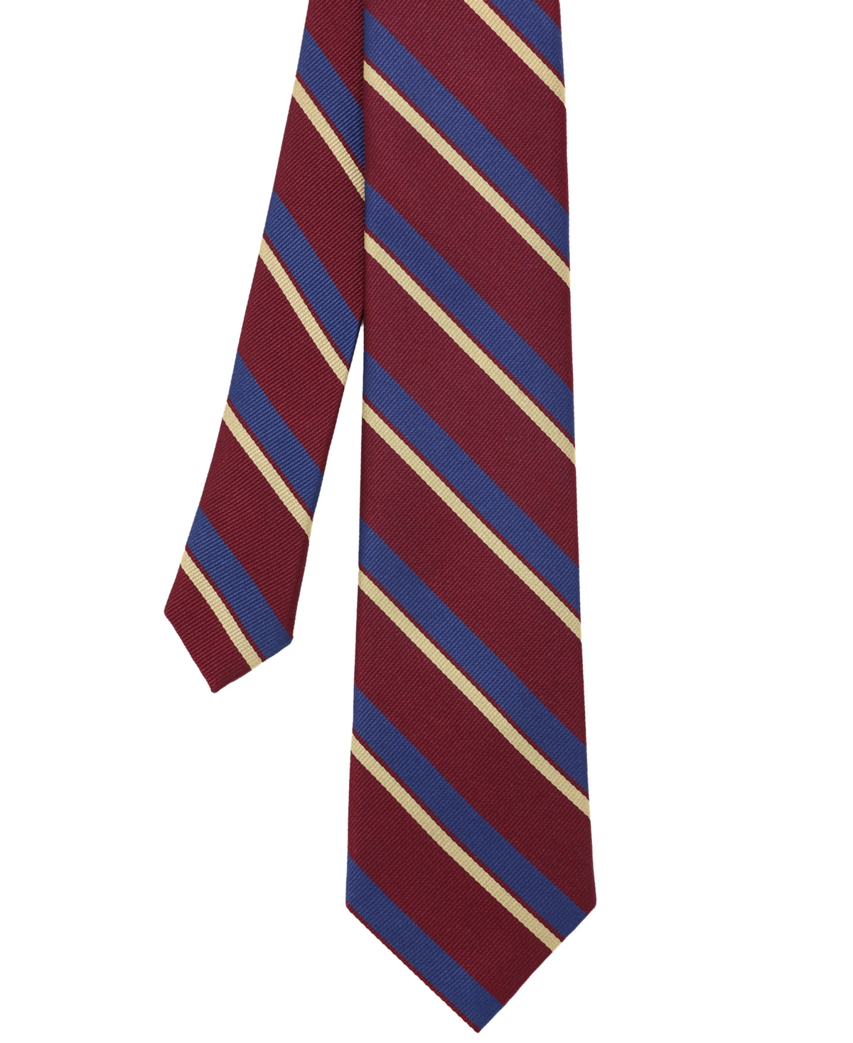 Men's Stripe Silk Tie - Burgundy Navy