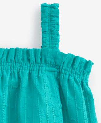 Baby Girls Clip-Dot Cotton Tank Sunsuit, Exclusively at Macy's