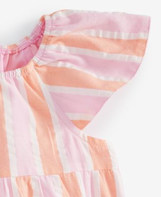 Baby Girls Striped Seersucker Cotton Sunsuit, Exclusively at Macy's