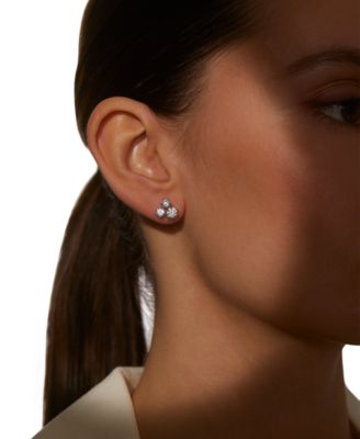 Cubic Zirconia Trio Pendant Necklace & Stud Earrings, 16" + 2" extender