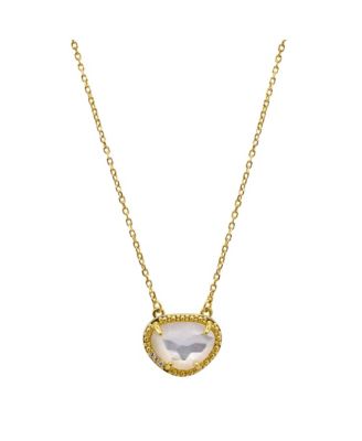 Adornia Fine Birthstone Necklace 14k Gold Vermeil - White