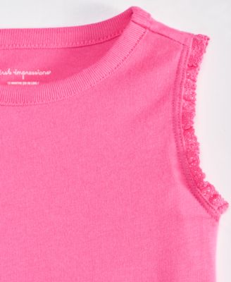 Baby Girls Solid Rib Ruffled Tank Top, Exclusively at Macy's