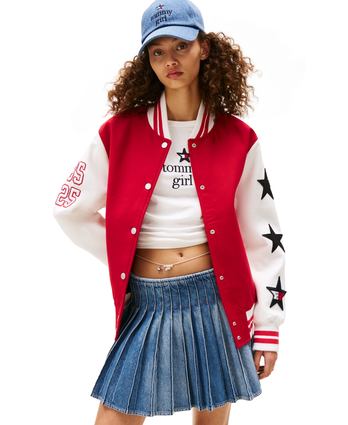 Tommy Girl Women's Varsity Jacket - Primary Red / Ecru