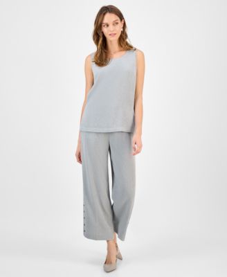 Women's Textured Scoop-Neck Sleeveless Top