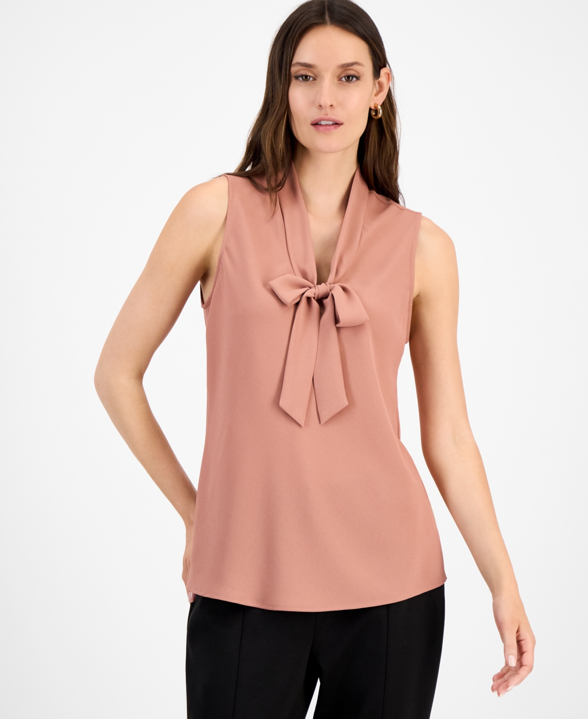 Women's Tie-Neck Sleeveless Top - Tearose