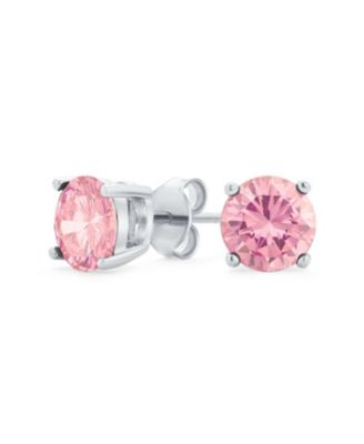 1CTW Round Cubic Zirconia Solitaire CZ Stud Earrings .925 Sterling Silver 7MM