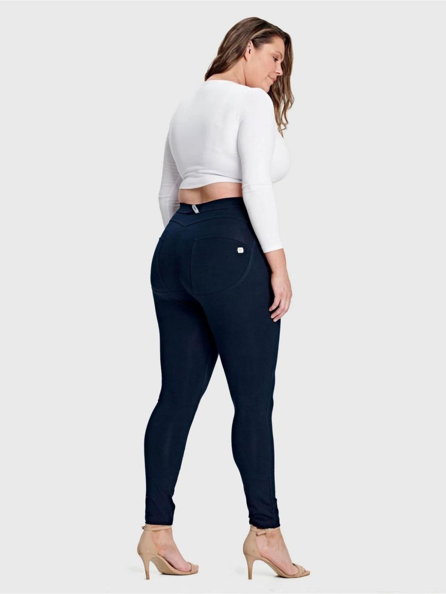 Женские брюки Freddy Curvy High-Rise Sculpting Skinny, цвет: Тёмно-синий — фото 4