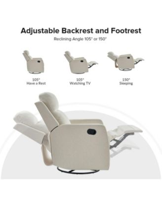 Coral Modern Ergonomic Swivel Rocker Manual Recliner