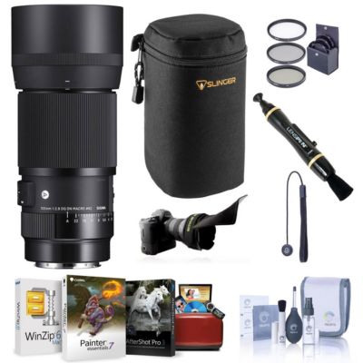 105mm f/2.8 DG DN ART Macro Lens for L Mount, Bundle with ProOptic 62mm Filter Kit, Mac Software Suite, Flex Lens Shade, Pouch, Cleaning Kit,