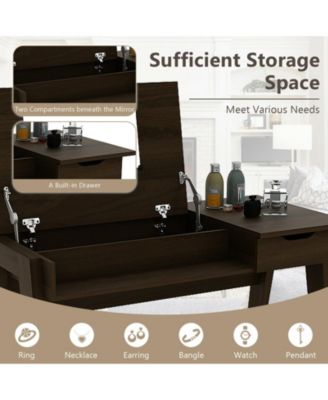 Dressing Table with Flip Mirror and Storage Drawer