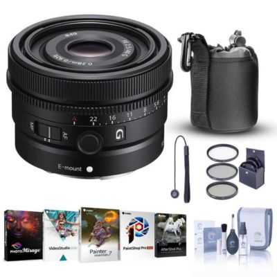 FE 40mm f/2.5 G Lens for Sony E, Bundle with 49mm Filter Kit, Cleaning Kit, Lens Case, Lens Cap Tether, PC Software Kit