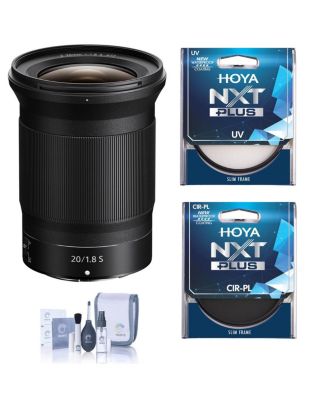 NIKKOR Z 20mm f/1.8 S Lens, Bundle with Hoya NXT Plus 77mm UV+CPL Filter Kit, Cleaning Kit
