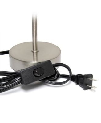 10.5" Metal Iconic Duo Mini Sand Nickel Table Lamp Set