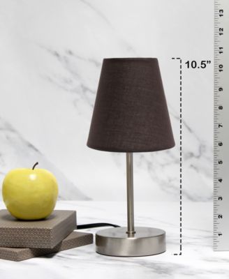 10.5" Metal Iconic Duo Mini Sand Nickel Table Lamp Set