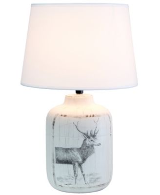17.8" Ceramic Vintage Farmhouse Accent Table Lamp