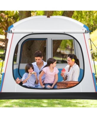 5 Person Camping Tent with Mesh Windows and Carrying Bag for Camping Hiking Traveling-White