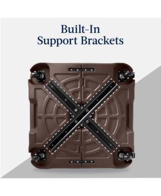 Heavy-Duty Outdoor Cantilever Base Stand w/ Wheels, Locks, Fillable 330lb Capacity