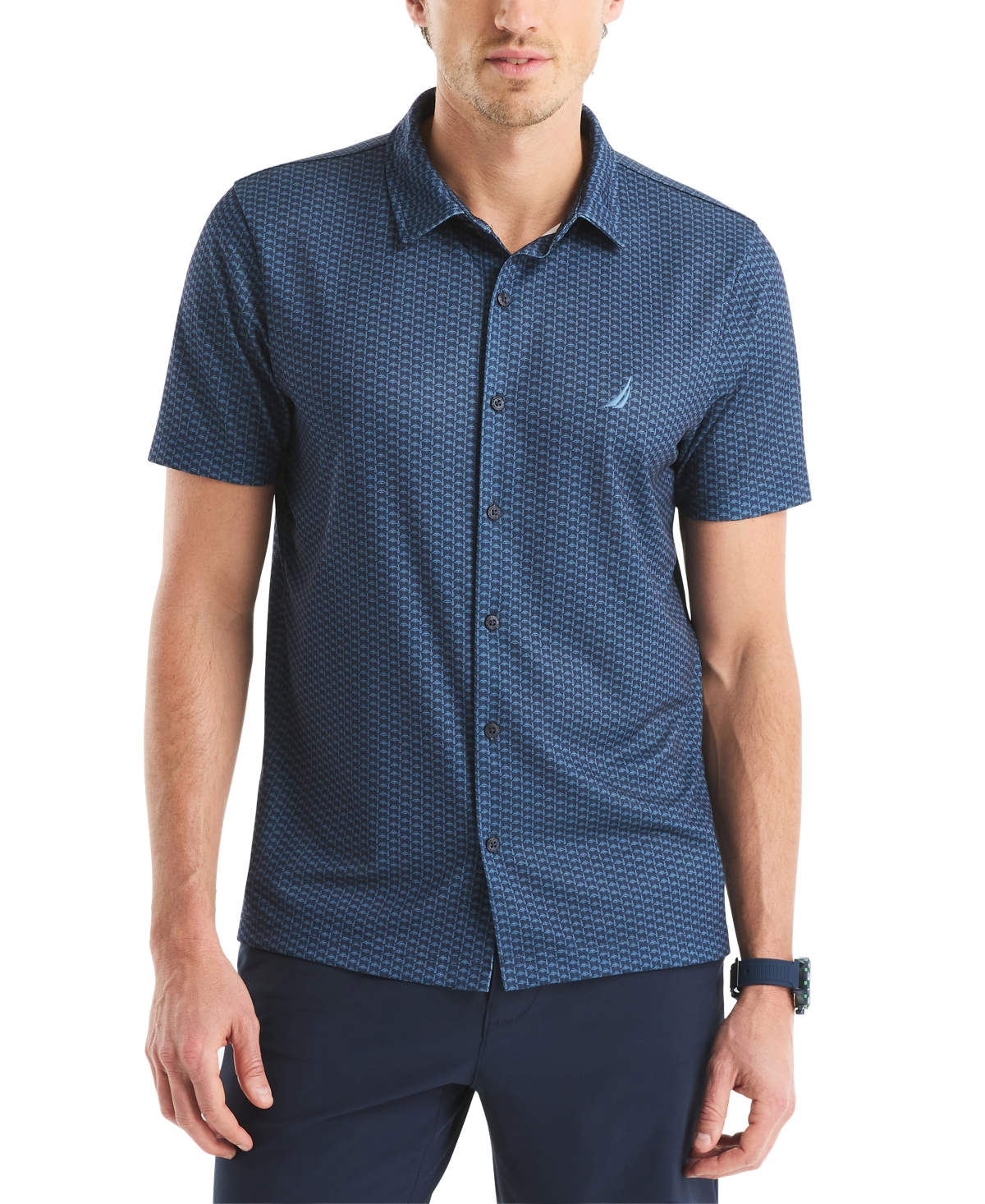 Nautica Men's Classic-fit Moisture-wicking Printed Performance Golf Shirt