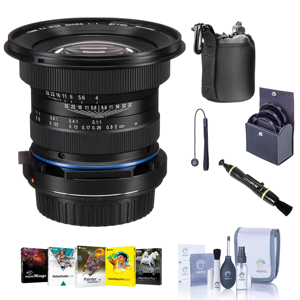 Venus Laowa 15mm f/4 1:1 Macro Lens with Shift for Sony Fe, Bundle with ProOptic 77mm Filter Kit, Cleaning Kit, Pc Software Kit, Lens Cap Tether, Lens