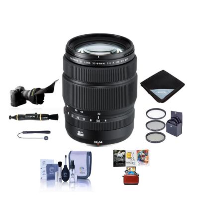 GF 32-64mm f/4 R LM WR Lens Bundle with ProOptic 77mm Filter Kit, Flex Lens Shade, Lens Wrap, Lens Cleaner, Cap Leash, Cleaning Kit