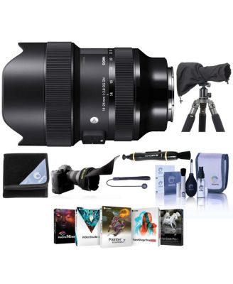 14-24mm f/2.8 DG DN ART Lens for Sony E, Bundle with PC Software Kit, RainCoat Rain Sleeve, Cleaning Kit, Flex Lens Shade, Lens Cap Tether, Lens