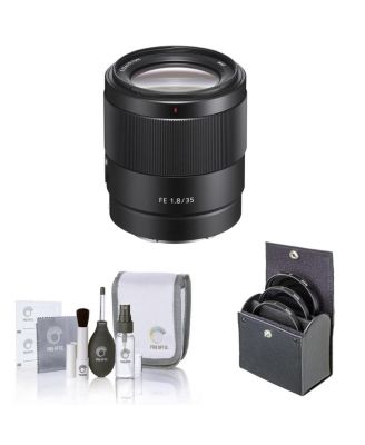 FE 35mm f/1.8 Lens for Sony E, Bundle with 55mm Filter Kit, Cleaning Kit