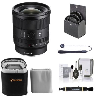 FE 20mm f/1.8 G Lens for Sony E, Bundle with ProOptic 67mm Filter Kit, Soft Lens Case, Lens Cleaner, Cleaning Kit, Universal Lens Cap Tether