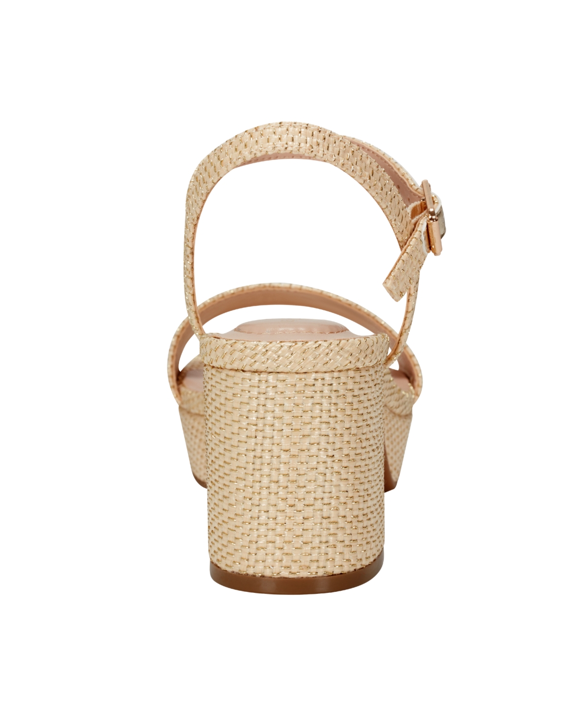 Shop Bandolino Women's Pennie Platform Block Heel Sandals In Light Natural Textile