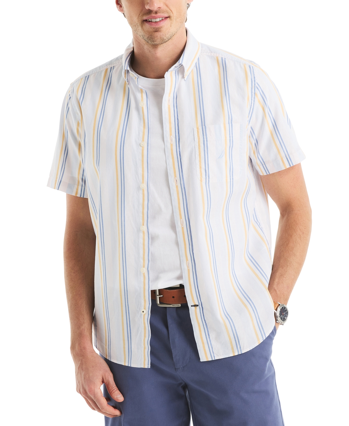 Men's Classic-Fit Stripe Shirt - Bright White