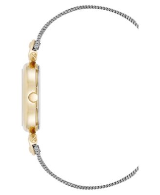 Women's Quartz Continental Oval Two-Tone Stainless Steel Mesh Band Watch, 26mm