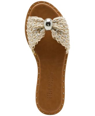 Steve Madden Women's Dipsy Knotted Embellished Slide Sandals