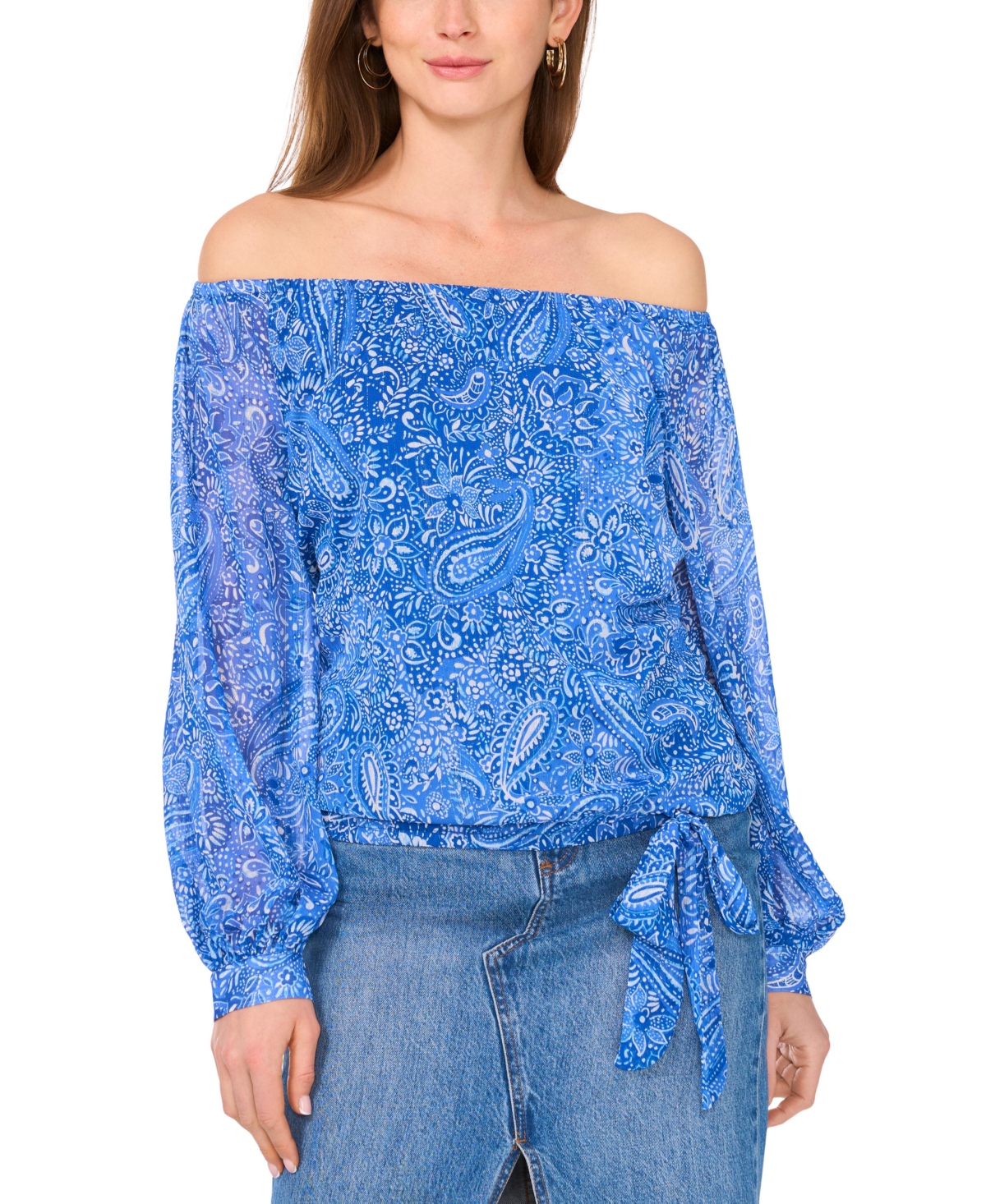 Vince Camuto Women's Off-the-shoulder Paisley Top