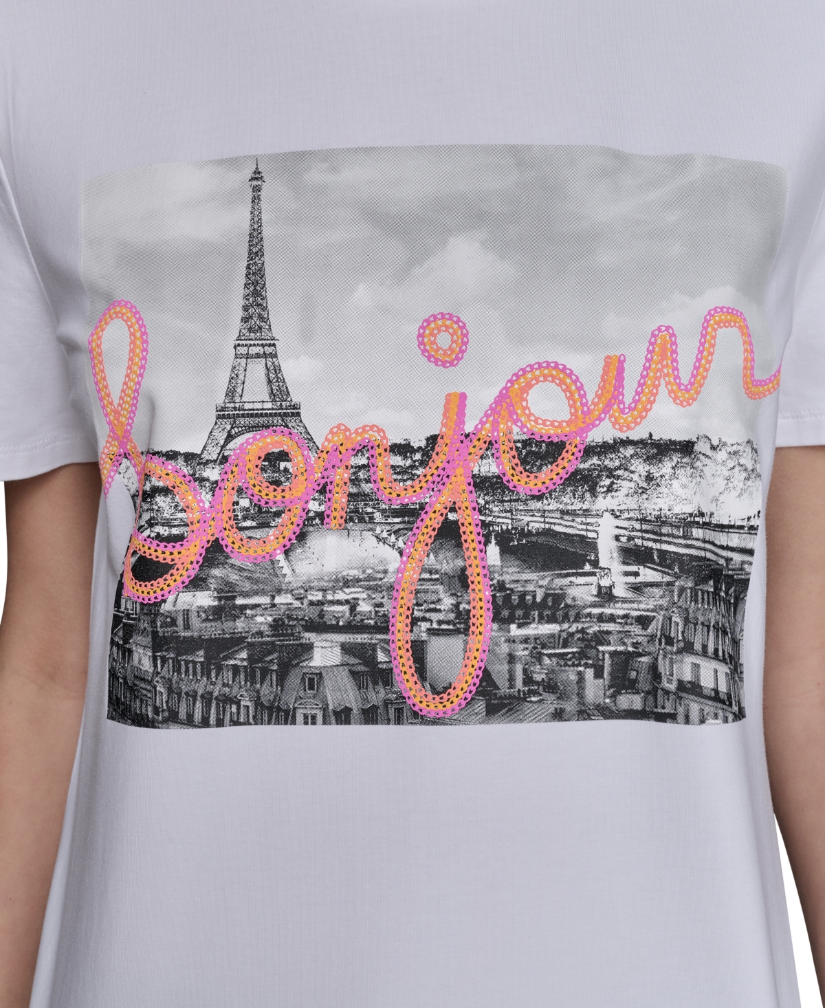 KARL LAGERFELD PETITE BONJOUR GRAPHIC PARIS T-SHIRT 