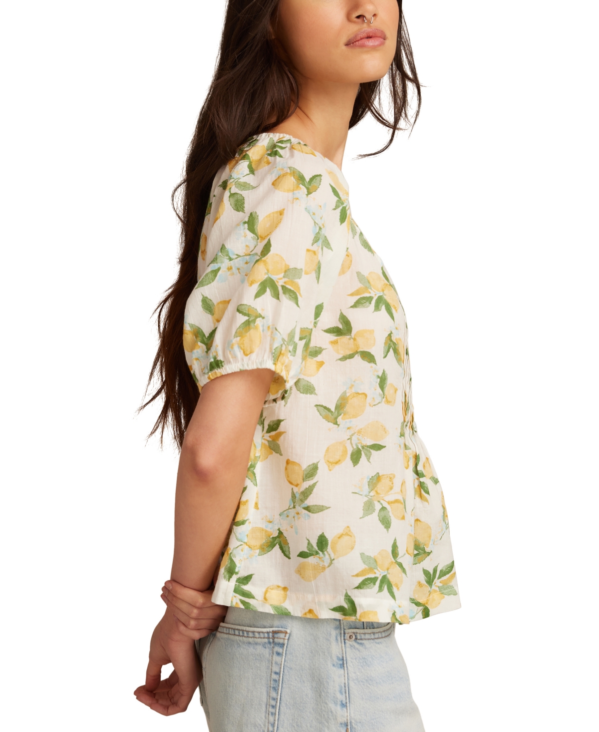 Lucky Brand Pleated Babydoll Top