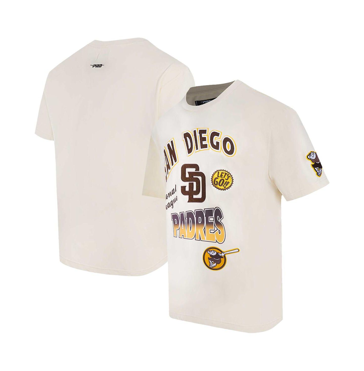 Мужская футболка Pro Standard Cream San Diego Padres Turn It Up Dropped Shoulder — фото 1