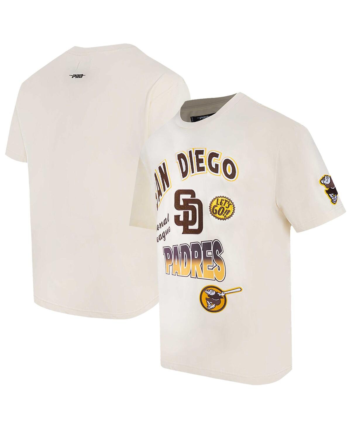 PRO STANDARD MEN'S CREAM SAN DIEGO PADRES TURN IT UP DROPPED SHOULDER T-SHIRT 