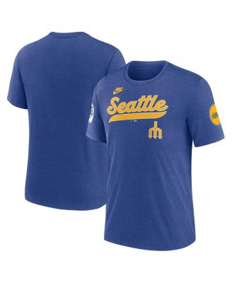 Nike - Men's Heather Royal Seattle Mariners Cooperstown Collection Eras Tri-Blend T-Shirt