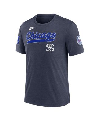 Men's Heather Navy Chicago White Sox Cooperstown Collection Eras Tri-Blend T-Shirt