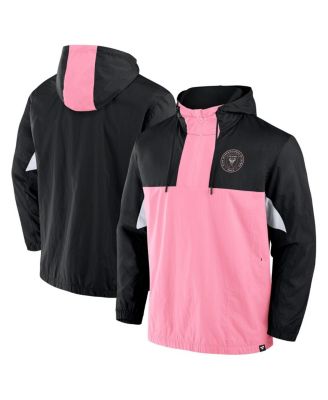 Fanatics - Men's Black Inter Miami CF Free Kick Woven Quarter-Zip Hoodie Jacket