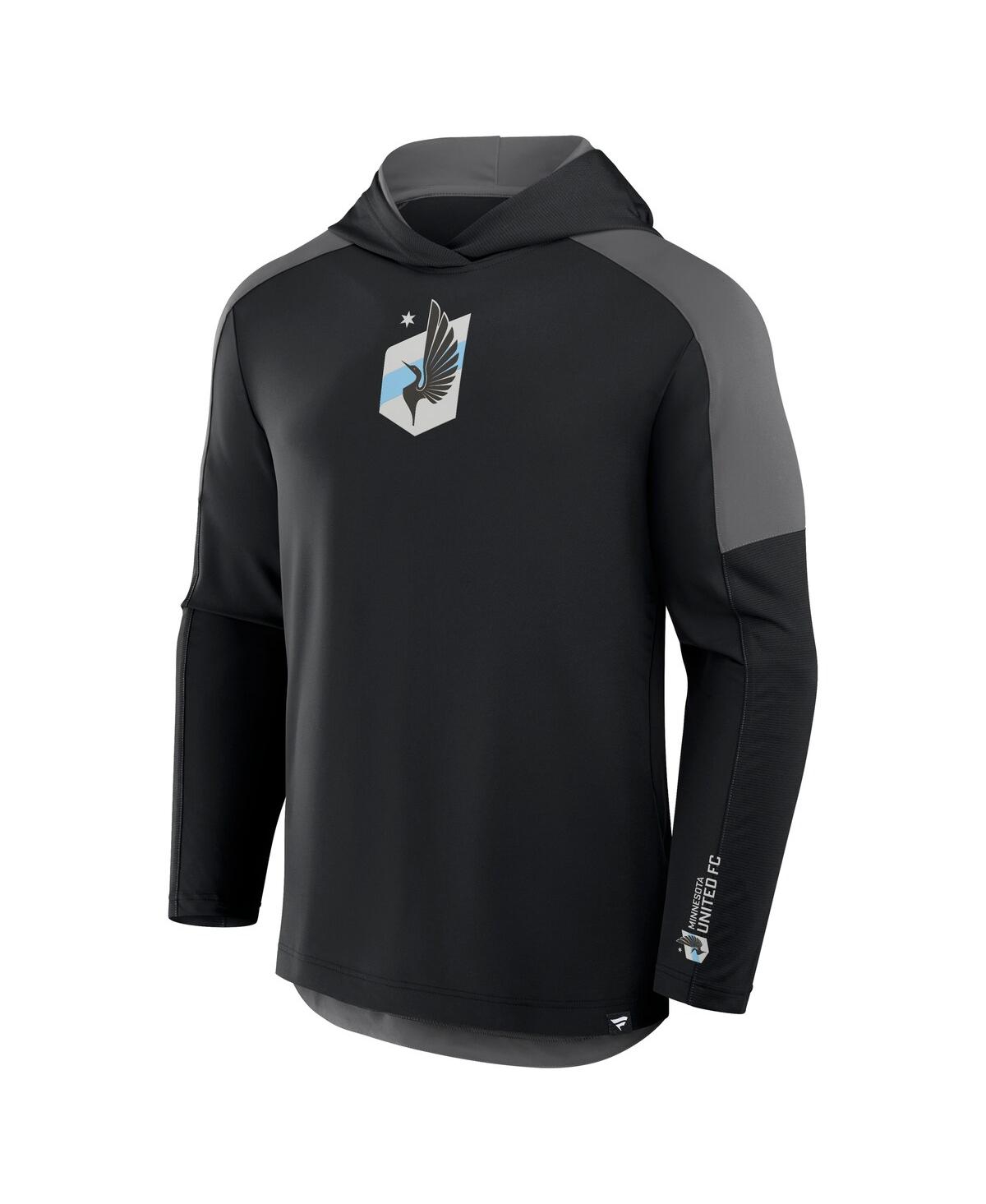 FANATICS MEN'S BLACK MINNESOTA UNITED FC RED CARD TRANSITIONAL PULLOVER HOODIE 