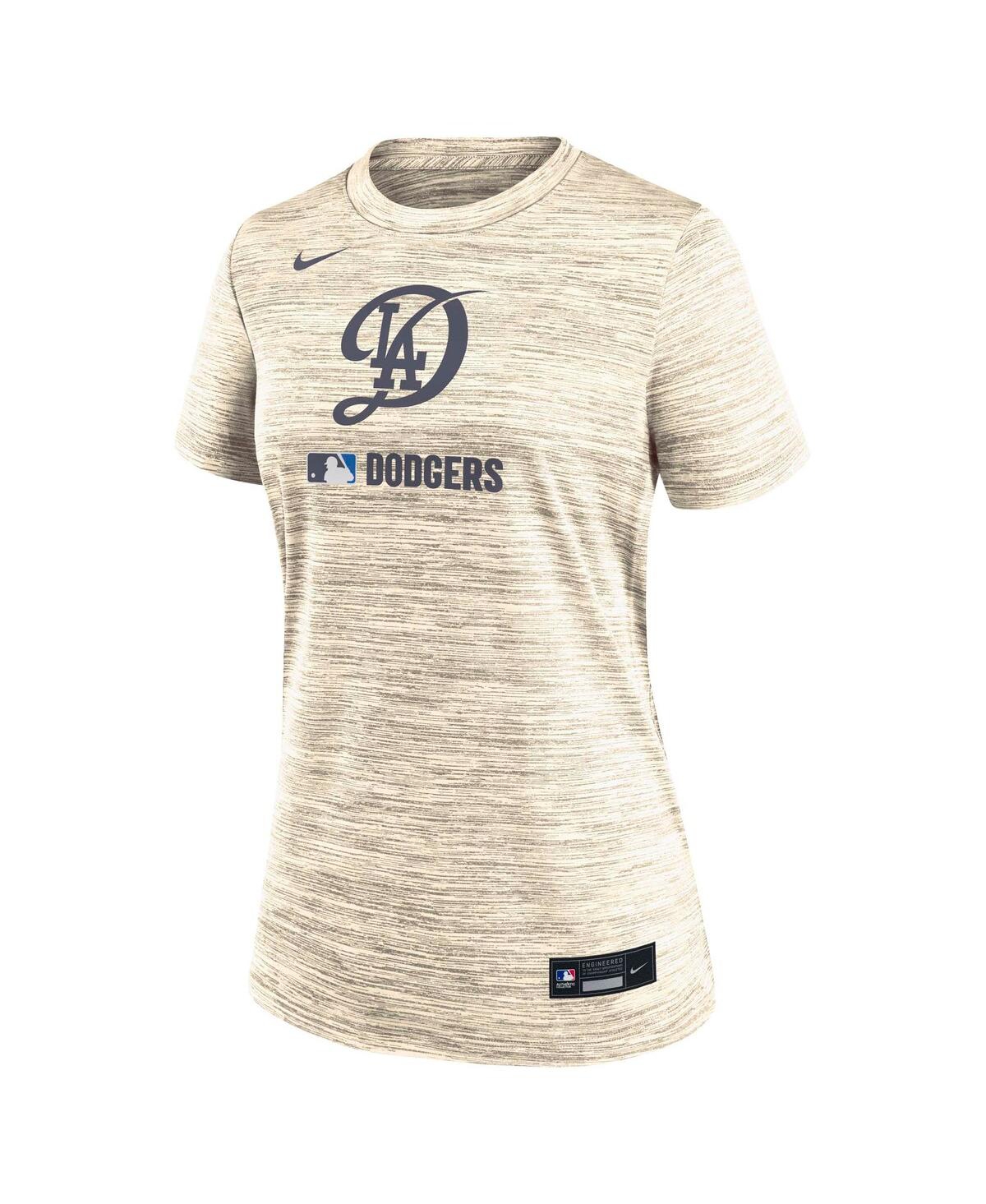 Nike Cream Los Angeles Dodgers Authentic Collection City Connect Velocity Performance T-shirt In Cream