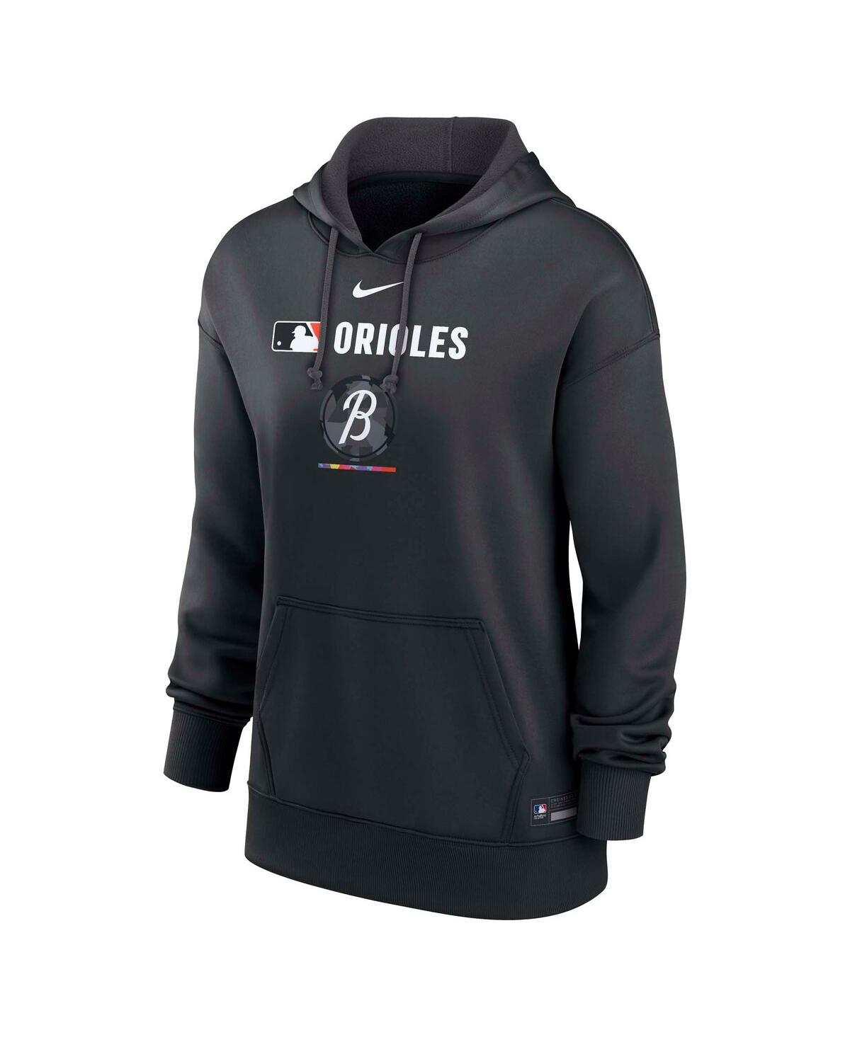 Nike Women's Black Baltimore Orioles Authentic Collection City Connect Performance Pullover Hoodie In Black