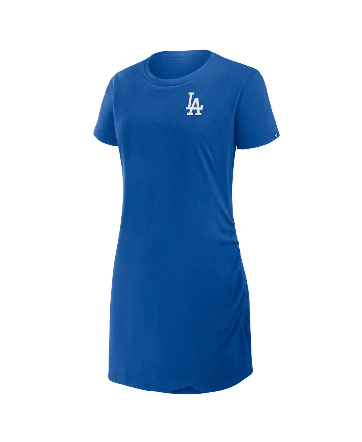 Fanatics Women's Royal Los Angeles Dodgers Relaxed Fit Drape T-shirt Dress In Royal