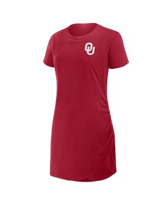 Women's Crimson Oklahoma Sooners Relaxed fit Drape T-Shirt Dress