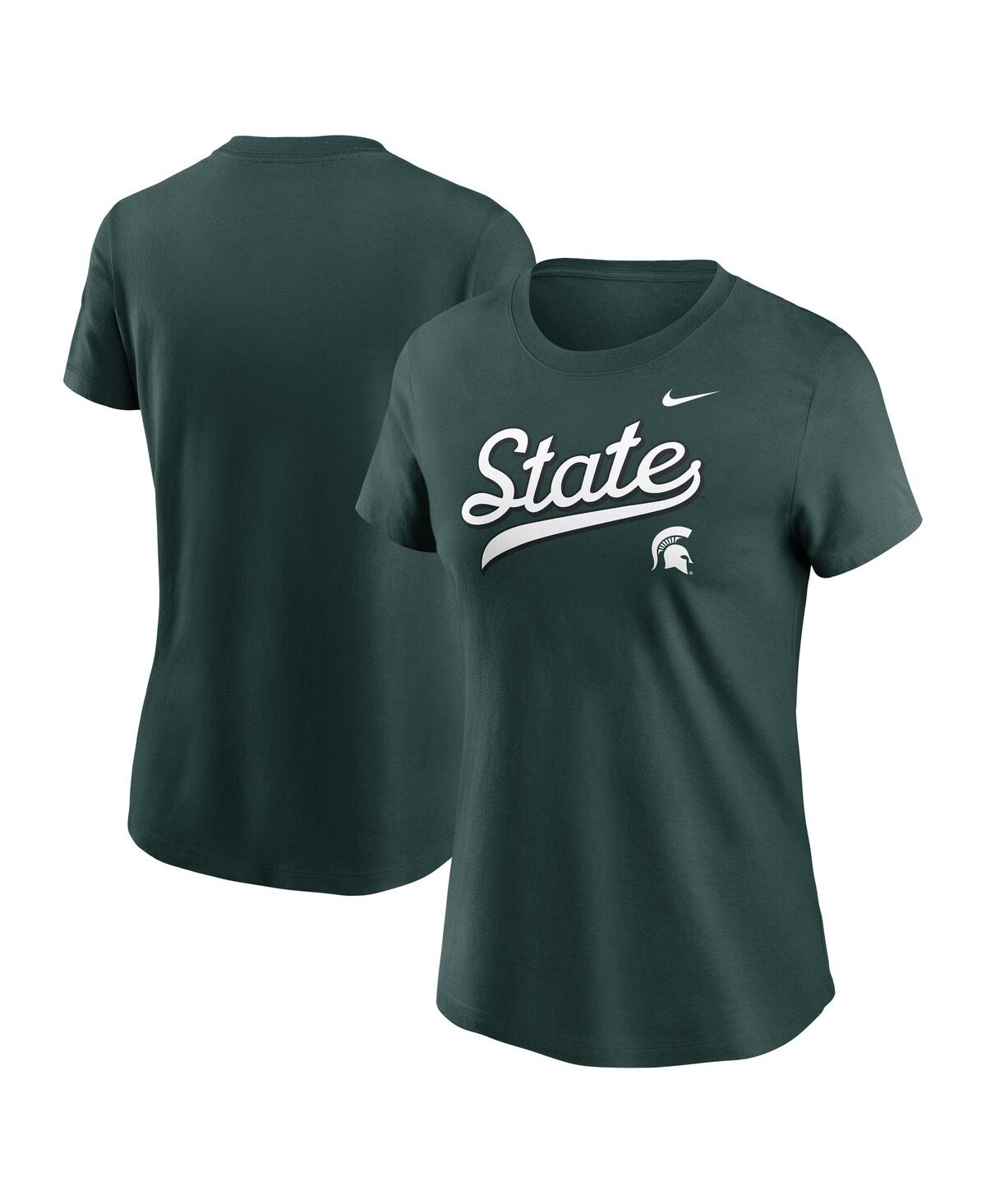 Nike Green Michigan State Spartans Local Script T-shirt In Green
